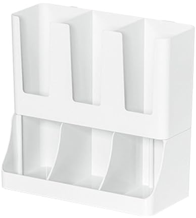 SZLIFE Organizzatore per postazione caffè, porta cialde per bancone, 6 scomparti, verticale, cestino portaoggetti per postazione tazze e condimenti per sala