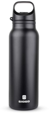 Metal Water Bottle Vacuum Insulated Thermo Flask 600ml/20oz Stainless Steel Water Bottle Drinks Bottle for Hot and Cold Drinks Coffee Water (Black)