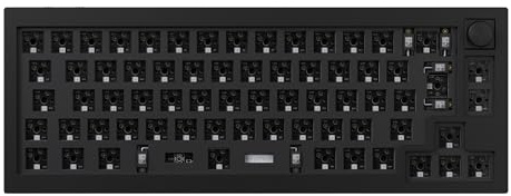 Keychron Q2 Pro Mechanisches Tastatur-Kit, 65% ISO-Layout, Bluetooth 5.1, programmierbares QMK/VIA, CNC-Aluminiumgehäuse, RGB, Barebone-Gaming-Kit für 3/5-Pin-Schalter, Windows/Mac – Schwarz