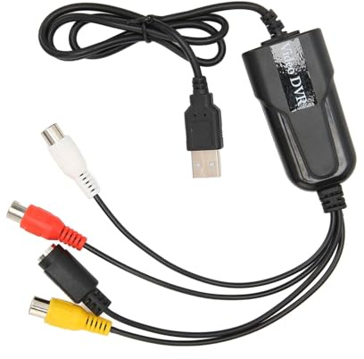 BONKZEBU Adaptateur de Périphérique de Carte de Vidéo pour OS X, Convertisseur Vidéo USB pour Magnétoscope VHS DV, de Signaux Analogiques vers Numériques, Large compatibilité pour Les
