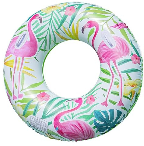Boa gonfiabile per piscina per adulti, grande tubo interno, con decorazione a foglia di fenicottero, per feste estive in piscina, gonfiato 120 cm di larghezza, carico 80 kg