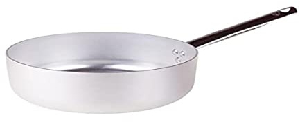 Pentole Agnelli ALMA10732 Cacerola baja con mango de acero, Aluminio profesional 3 mm, 32 cm