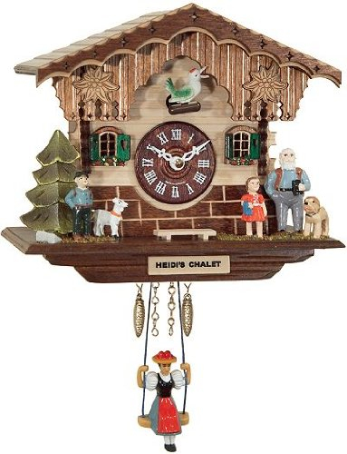 Eble Miniatur Schwarzwalduhr mit batteriebetriebenem Quartzwerk und Kuckucksruf 17529