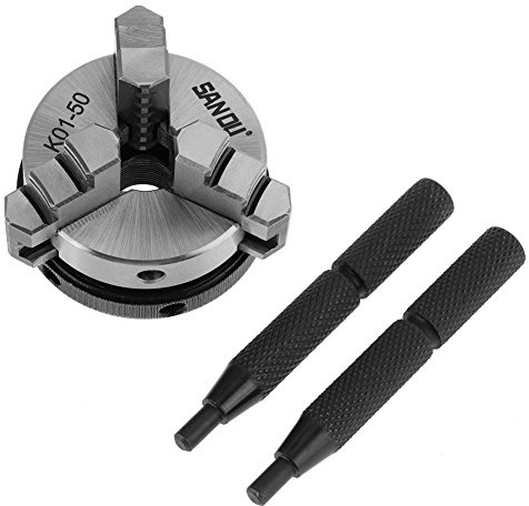 K01-50 Portabrocas de Desplazamiento de Torno de 2 Mini 3 Mordazas Portabrocas de Centrado Manual Rosca M14-1