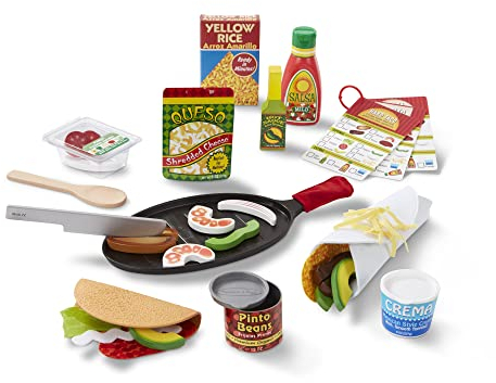Melissa & Doug Fyll och vik taco- och tortillaset | lekmat | låtsaslek| Ålder +3 år | Present till pojke eller flicka