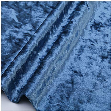 Pannesamt Samt-Stoff Veloursmaterial Dekostoff Meterware 150x100cm für Heimtextilien, Sitzbezug für Sofastühle, Basteln, Wohnkultur(Color:blue14)