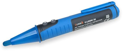 C-LOGIC 35 Détecteur de Tension et Métaux 2-en-1, Testeur de Tension sans Contact (NCV) avec Sensibilité Réglable 20V-1000V, Double LED & Alerte Sonore, Détection de Métaux jusqu'à 20mm