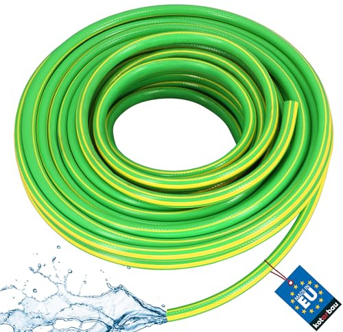 KOTARBAU®, tuyau d'arrosage de jardin 3/4, 20 m, à 4 couches, vert et jaune, professionnel, pour arroser les plantes