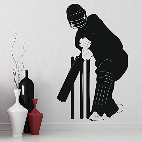 QIANGTOU Spielen Cricket Sport Wandaufkleber Fitnessraum Vinyl Wandtattoo Spielzimmer Dekoration Zubehör Für Wohnzimmer 75x123cm