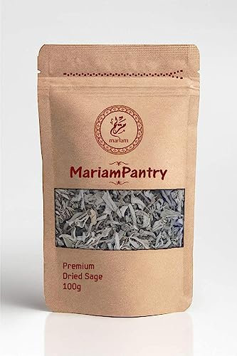 Dried White Sage for Burning 100g - by MariamPantry in Resealable Kraft Bag Pouch