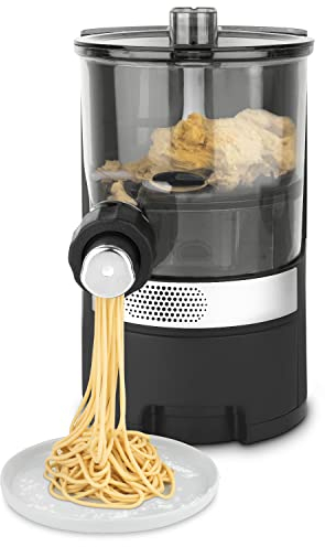 H.Koenig Macchina per la pasta HOMY90, 600g di pasta, 6 programmi automatici, programma gluten free, 7 stampi per pasta, bilancia incorporata, serbatoio 375ml di acqua, 220W