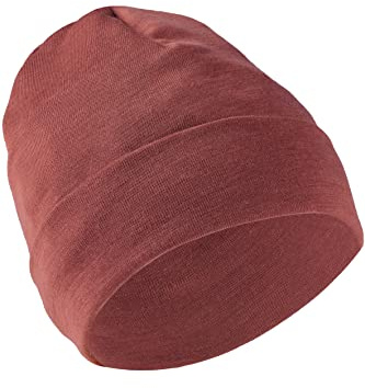 Engel Natur, berretto in lana merino per donna/uomo, 70% lana (kbT), 30% seta, rame, Taglia unica