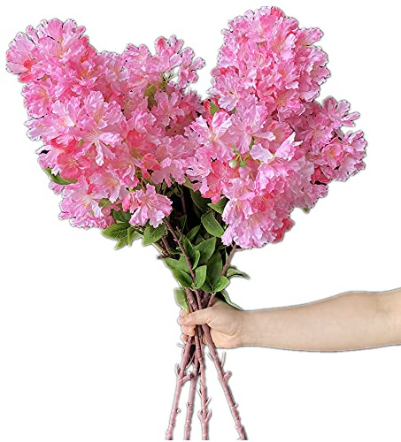 Gladiolus garden 4pcs Faux Common Crapemyrtle Flower Branch Artificial Crape Myrtle Plant 100cm Long for Wedding Centerpieces Floral Arrangement (pink)