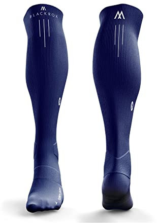 BLACKROX Astropreform Sport-Kompressionsstrümpfe – Vergleichssieger, Ideal für Lauf- und Fußballtraining – Unisex, Unterstützt die Durchblutung, Langlebig – Blau-SIMPLIARY, Größe S-M