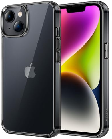JETech Case for iPhone 14 6.1-Inch, Non-Yellowing Shockproof Phone Bumper Cover, Anti-Scratch Clear Back (Black)