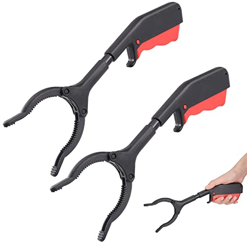 Hejo 2 Stück Müllgreifer, Kinder Greifzange, 30cm Greifer für Senioren, Müllsammelzange, Kurze Müllzange für Recycling, Garten, Hof