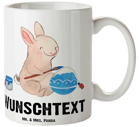 Mr. & Mrs. Panda Personalisierte Tasse Hase Marienkäfer - Geschenke, mit Namen, Osternest, Personalisiert, Ostern, Frühlingsgrüße, Drucken, Frühling, Picknicken, Ostergrüße