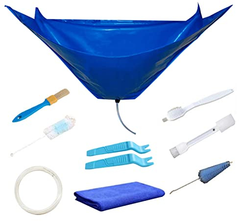 EMVANV Wasserdichte Split-Klimaanlagen-Reinigungs-Kits, wandmontierte Klimaanlage, Staub, Reinigung, Abdeckung, Klimaanlage, Servicetasche für 1 ~ 1,5P hängende Klimaanlagen (blau, Größe: 135 x 60 cm)