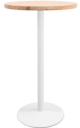 Vaukura Mesa Alta Leah Madera Natural Ø60cm (White)
