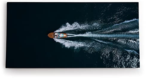 Paul Sinus Wandbild 120x60cm Speedboot aus der Luft Motorboot Sportboot Meer