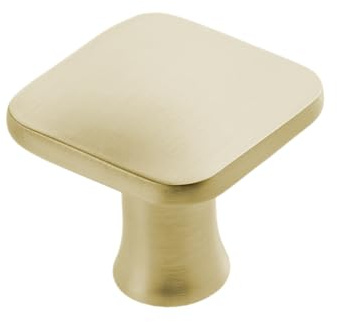 GTV - Knopf PIAZZA Messing 30x30 mm I Möbelknöpfe mit Schrauben I Schrankknöpfe Küchenknöpfe Türknopf Schubladenknauf Griff Möbelgriffe I Muschel: Verzinkt, Gemalt