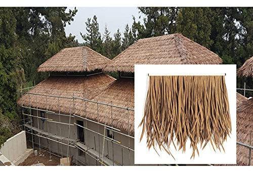 NEZIH Copertura Di Paglia Vegetale Artificiale, Rotolo Di Palma Sintetica, Tetto Decorativo per Tetto Padiglione Capanna Capanna 50 Cmx50 cm/2Pcs