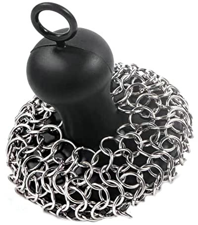ISTOVO Küchenreinigung Bürste Schweiß Netz Metallring Mesh Gusseisen Reinigungsmittel KETTE Nagel Reiniger Kann Spülmaschinenfest
