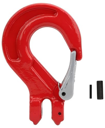 Ouitble Drehbarer Haken 2 Tonnen Gabelkopfhaken Wirbel-Ösenhaken Mit Riegel aus Legiertem Stahl Kranhebehaken Ziegenhorn Für Den Schiffsbau