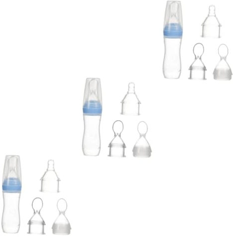 ibasenice 9 Stk Silikonflasche für Babys Silikonflasche für Kleinkinder Babymilchflasche Reisflasche für Säuglinge Nuckelflasche Babyflaschen für Neugeborene weicher Löffel 3-teiliges Set