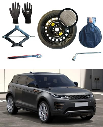 D'ANGELO 1988 Ersatzrad-Set, 45,7 cm (18 Zoll), kompatibel mit Range Rover Evoque/Evoque Convertible mit Wagenheber, Schlüssel, Handschuhe und Tasche, R690DHF