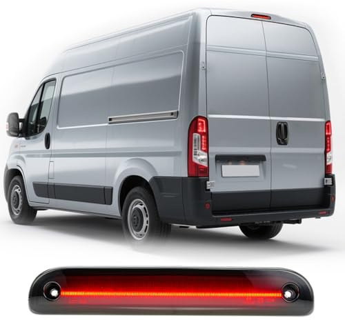 NSLUMO LED drittes Bremslicht mit geräucherter Linse für f.iat Ducato III, peug.eot Boxer II, citr.oën Jumper II, op.el Movano C (2006–2025)– Zusatzbremsleuchte hochmontiert hinten