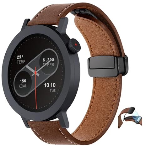 SeNool PU Lederarmband Kompatibel mit CMF by Nothing Watch Pro 2, Männer Frauen Magnetischer Magnetverschluss Weicher Leder Ersatzarmband Uhrenarmbänder für CMF by Nothing Watch Pro 2 - Braun
