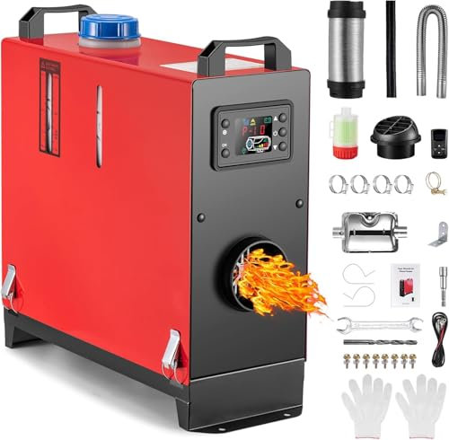 Riscaldatore diesel All in One 8KW 12V-24V Riscaldatore ad aria diesel portatile con silenziatore, telecomando, monitor LCD, riscaldamento rapido, sbrinamento, sbrinamento per camper, camion, camper
