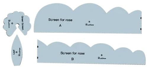 Blumenrosens Vorlage Kit | Blumenformpapier Zusammensetzen Vorlagen Quilt -Vorlagen | Papierblumen Dekorationen | Einfach Zu Bedienen | Multifunktional | 15,2x5x1cm | 22.8x5x1cm | 30.4x6x1cm | Für Kle