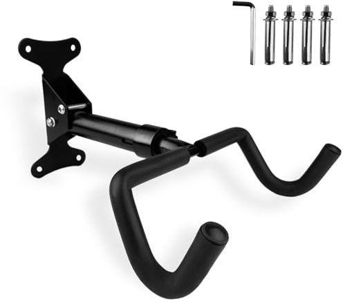 TERRARIDE Fahrrad Wandhalterung, Zusammenklappbar und Einziehbar, Platzsparend, Höhenverstellbar, mit Doppelten Edelstahlschrauben Befestigt, Robust, für Die für Mountainbike Wandhalter