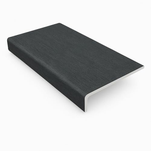 300mm x 2m Anthracite Grey uPVC Fascia Capping Board + End Caps – 1 Pack
