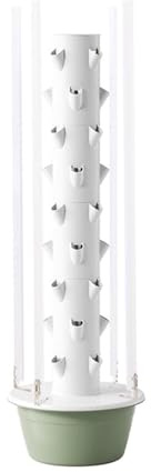 Kit de torre hidropónica con luz LED de cultivo y circulación automática de agua, ideal para cultivar hierbas y verduras en interiores