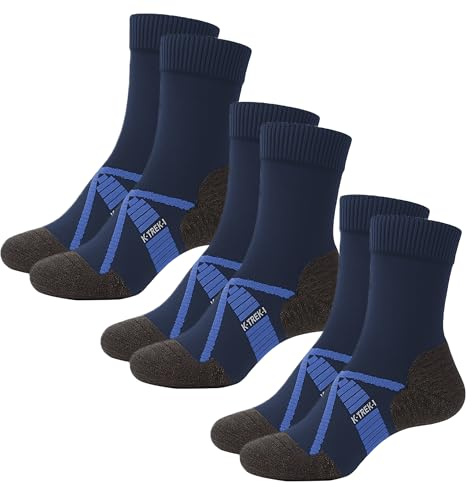 Kaiera - Trek Light – 3 Paia di Calze da Trekking Leggere in Lana Merino (tg 40-43) Blu Azzurro, Made in Italy traspirante, termoregolante, ultra comoda e morbida per hiking estivo