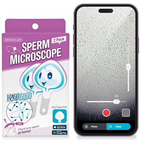 Hagobogo Single-Use Sperm Observation Kit for Men | At-Home Fertility Test | Easy-to-Use Sperm Motility Check | App-Supported | Hygienic & Private | Family Planning (2 Pack)