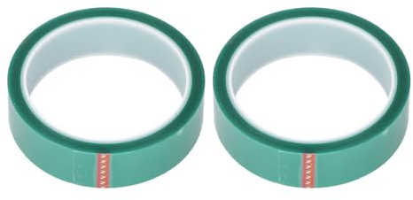 Glomora 2PCS Cinta de Alta Temperatura Cinta Aislante PET Calor 230 °C Verde 25 mm x 33 m para Soldar Pintura Hornear Galvanoplastia