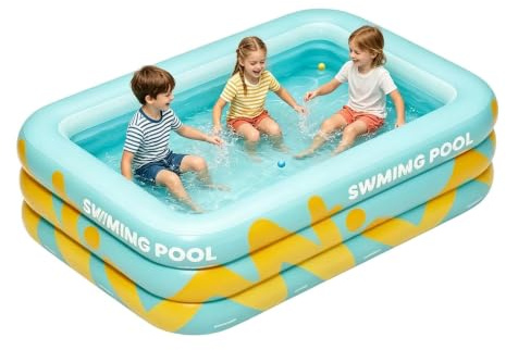 Piscina Gonfiabile 210 X 145 X 56 Cm Grande E Rinforzata Vasca da Bagno