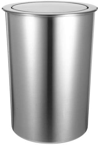 Toddmomy Couvercle de poubelle pour table Poubelle ronde encastrée en acier inoxydable 1 ensemble pour plan de travail de cuisine pratique et fiable avec couvercle argenté