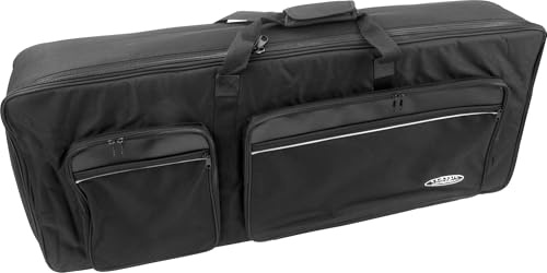 Classic Cantabile - Keyboardtasche Größe B, Reiß- und wasserfest | Doppelt gesponnenes und verwebtes Nylongewebe, schwarz, Großzügige Schaumstoffpolsterung, Verklettbarer Tragegriff