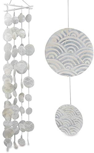 Capiz Windspiel Giovane ca 90 cm L Perlmutt Weiss