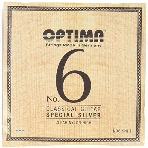 Optima NO6.SCHT Konzertgitarren-Saiten Satz - Special Silver - Silber Bass-Saiten mit Carbon Diskant - Harte/high Spannung - schnelle Ansprache - für klassische Gitarre - Made in Germany