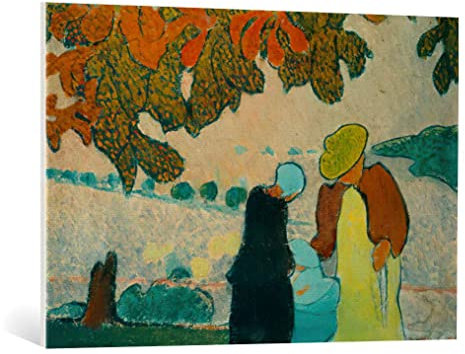 kunst für alle Leinwandbild: Maurice Denis Im Garten - hochwertiger Druck, Leinwand auf Keilrahmen, Bild fertig zum Aufhängen, 100x70 cm
