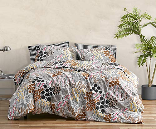 MARIMEKKO Queen-Bettwäsche-Set, Baumwoll-Perkal-Bettwäsche mit passenden Kissenbezügen, ganzjähriges Heimdekor (Pieni Letto, Mehrfarbig, Queensize-Bett)