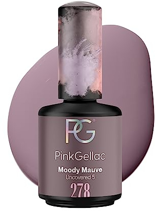 Pink Gellac Gel Nagellack UV, Veganes Nagelgel - 278 Moody Mauve 15 ml | Gelnagellack für UV Lampe, Einfache Anwendung Nail Polish für 14 Tage Salonqualität, Gellack Made in Holland