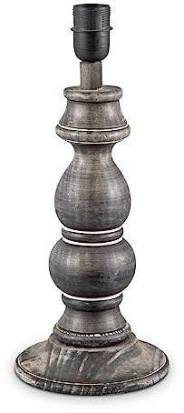Home Sweet Home Ländlicher Tischlampenfuß Banjo für Lampenschirm | Leuchte | 15/15/44cm | Anthrazit | Tischlampensockel aus Holz | E27 | für Lampenschirm | Leuchte max.35cm