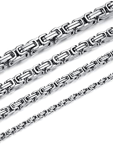 Jewow Edelstahl Halskette für Herren Breite 4/6/8/10mm, Länge 36-76cm Wählbar